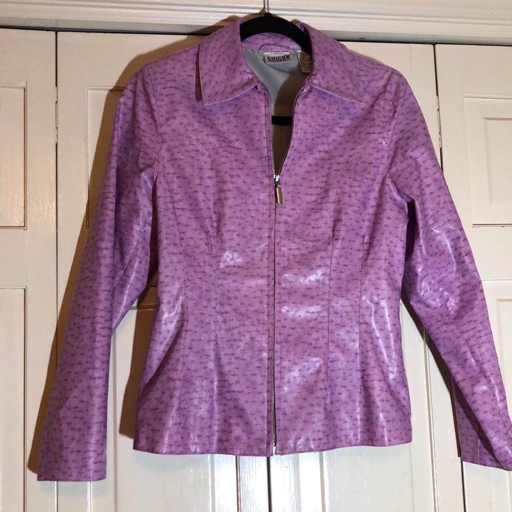 Chico’s Design Lilac Faux Leather Zip Moto SZ S or Chico’s SZ 0